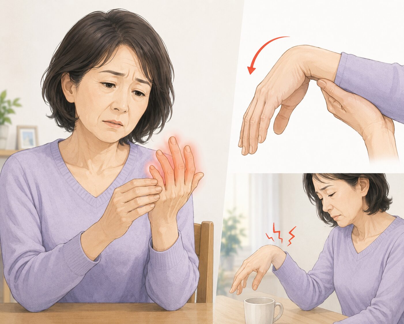 手首や指の症状